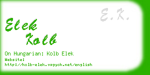 elek kolb business card